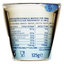 Preparato alla prugna (prugne essiccate reidratate e succo concentrato di prugna 8,4% sul totale, sciroppo di oligofruttosio 3,4% sul totale, amido modificato di. Sterzing Vipiteno 0 1 Grassi Yogurt Magro Bianco 2 X 125 G Carrefour