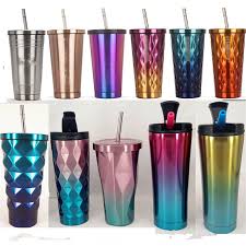 (561.8 ml) 10 (25.4 cm) total height with straw. China Stainless Steel Tumbler Coffee Mugs 500ml Ombre Diomand Straw Starbuck Cup China Tumbler And Stainless Steel Tumbler Wholesale Price