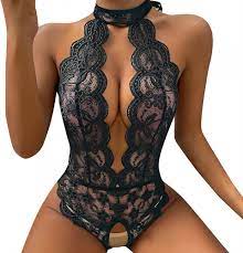 Amazon.com: Lingerie for Women Sex Play,Women's Lace Deep V Neek Bodysuit  Blackless 1-Pieces Corset Roleplay with Strappy : Ropa, Zapatos y Joyería