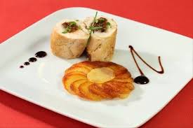 Recette De Supreme De Volaille Farci Aux Figues Et Au Porto Rosace De Pommes De Terre Confites Facile Et Rapide Recette Pomme De Terre Confite Recette Gastronomique Supreme De Volaille