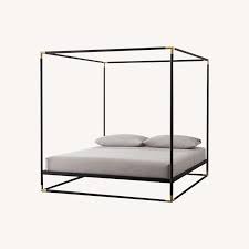 Edged with iron corners finished in glam plated brass, dark design rises 80 high from the ground. Cb2 Frame Canopy King Bed Aptdeco