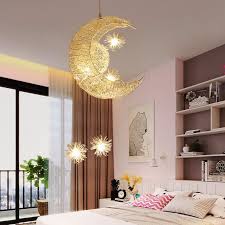 Modern Moon Star Pendant Light For Kids Children Bedroom Aircraft Aluminum Led Hanging Lamp Boy Home Loft Decor Lighting Fixture Pendant Lights Aliexpress