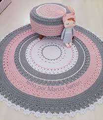 Kit Tapete E Puff No Elo7 Marcia Sartori Ee83e9 Tapete De Croche Tapetes Para Quarto De Bebe Tapete De Barbante Quartos