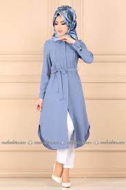 Modaselvim Tunik Onden Dugmeli Tesettur Tunik 2186ms212 Mavi Denim Fashion Moda Stilleri Moda
