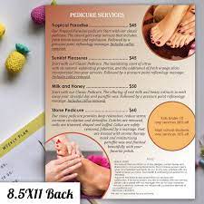 2 Page Pedicure Menu For Nail Salon Design Only Etsy In 2021 Nail Salon Design Nail Salon Home Nail Salon