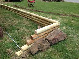 Outdoor Landscaping Appealing Retaining Wall Design Using Landscape Timbers For Garden Landscape Timbers Landscape Timber Edging Landscaping Retaining Walls