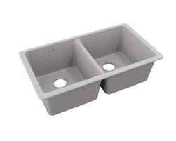 Your sink is at the center of the action. Elkay Quartz Classic 33 X 18 1 2 X 9 1 2 Equal Double Bowl Undermount Sink Greystone