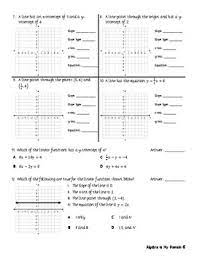 Sketch the graph of each line. Worksheet Review Writing Graphing Linear Functions Tpt
