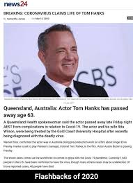 Here are some of the best so then, here are some of the best and funniest coronavirus memes we found while kinda just. News24 Breaking Coronavirus Claims Life Of Tom Hanks News Samantha James On Mar 13 2020 By Les Uss Queensland Australia Actor Tom Hanks Has Passed Away Age 63 A Queensland Health Spokeswoman