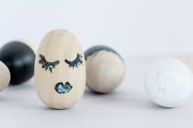 Modern Easter Egg Decorating Ideas Monochrome Painted Wood Eggs