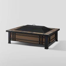 18.5 x 18.5 x 10.5 inches weight: Customer Favorite Hamilton Rectangle Wood Burning Fire Pit Brown Real Flame Accuweather Shop