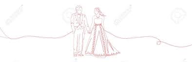 Eine Linie Skizze Zeichnen Illustration Der Schonen Trauung Junge Verheiratete Paar Hand In Hand Isoliert Auf Weissem Hintergrund Lizenzfreie Fotos Bilder Und Stock Fotografie Image 57962479