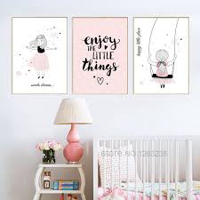 Wil je een andere maat of van een ontwerp waarvan nog geen canvas in de webshop verkrijgbaar is? Goedkope Roze Meisje Kamer Leuke Cartoon Poster Pictures Muur Canvas Schilderij Foto Posters Nor Meisjes Kamer Inrichting Babykamer Decoratie Baby Meisje Kamer