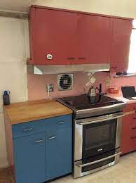 I would also like them done within the next 2 weeks as i have a counter top coming. One Ingenious Couple Two Sets Of Vintage St Charles Kitchen Cabinets A Gorgeous Midcentury Modern Kitchen Remodel