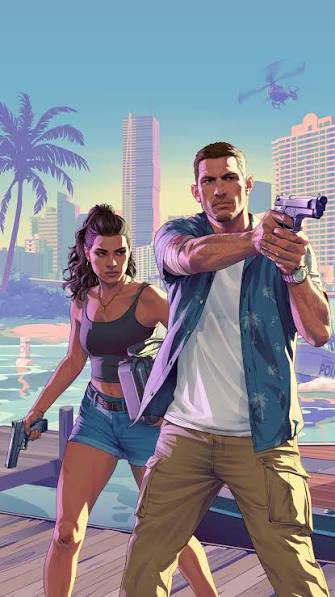 Jason and Lucia in GTA 6 official artwork