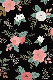 Colorful Fabrics Digitally Printed By Spoonflower Floral Bouquets In Black Black Floral Wallpaper Flower Background Wallpaper Flower Wallpaper