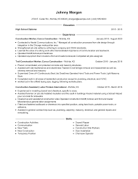 construction worker resume examples and