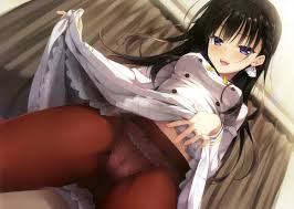 Download 3386x2410 anime, upskirt, original characters, violet eyes,  panties, black pantyhose Porno Photos, Erotic Wallpapers