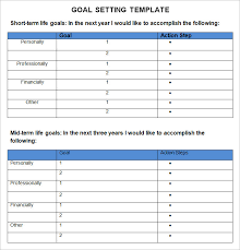 Goal Setting Template 6 Free Word Pdf Document Download