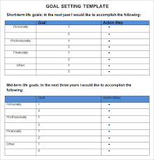 goal setting template 6 free word pdf document download