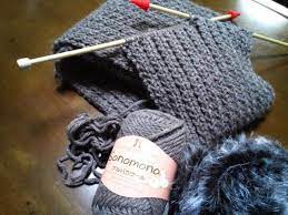 棒針編み ふんわり優しいスヌード編み方 編み図 handful knitted facebook twitter