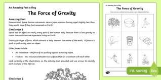 Free printable worksheets, free teaching resources, free here, you will find free printables for classroom displays, teacher resources, early years resources and worksheets for ks1 and ks2. Free Force Of Gravity Worksheet Gravitational Force Activity