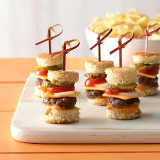 Mini Burgers With The Works Recipe Mini Burgers Birthday Food Food