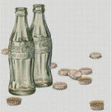 Details About Cross Stitch Chart Pattern Bottles Retro Coca Cola Coke Vintage Old Caps