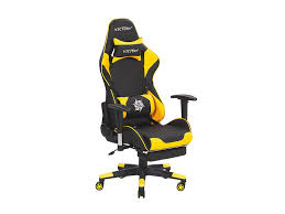 Gaming Chair Black With Yellow Victory Beliani De Blokhus black pu cushion ergonomic office desk chair.