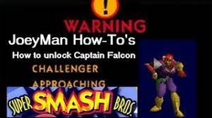 Ultimate is the sixth game in the super smash bros. How To Unlock Captain Falcon Super Smash Bros N64 Youtube