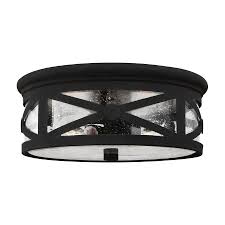 Why we love outdoor flush mount lighting. Sea Gull Lighting Lakeview 13 In W Black Outdoor Flush Mount Light Lowes Com Outdoor Flush Mounts Flush Mount Lighting Flush Mount Ceiling Lights