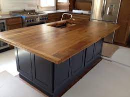 Custom kitchen islands add functionality and storage to your kitchen. Custom Sink Cut Out Oak Kitchen Island Top Furniture From The Barn