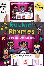 Rockin Rhymes Rhyming Words Digital Boom Cards In 2020 Rhyming Words Rhymes Rhyming Activities