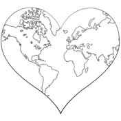 Heart Shaped Earth Coloring Page Shape Coloring Pages Heart Coloring Pages Earth Coloring Pages
