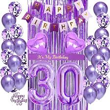 Turning 30 is an important milestone for your loved one. Amazon Com 30th Birthday Decorations For Her 30th Birthday Balloons Purple 30th Birthday Decorations Purple Balloons It S My Birthday Sash Cake Topper Birthday Banner For 30th Birthday Decorations Toys Games