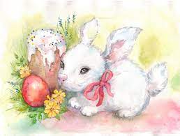 Иллюстрация Пасхальный кролик в стиле академический рисунок,