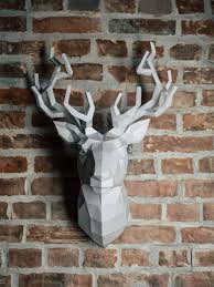 Paper Low Poly Deer Head Diy Papercraft Wall Paper Art Papercraft Deer Decor Design Animal Lowpoly