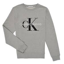 Women's 3/4 sleeve round neck sweater dress with arrow pattern. Calvin Klein Jeans Monogram Sweat Grey Fast Delivery Spartoo Europe Material Sweaters Child 55 92
