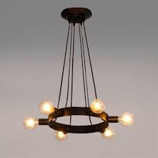 Industrial 6 Light Multi Light Pendant In Open Bulb Style Black Multi Light Pendant Pendant Lighting Bulb