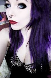 Scene Labels Scene Girls Are All About The Big Hair Fun Dye Colors And As Far As Makeup Goes Just Generally Looking Purple Hair Goth Hair Dark Purple Hair