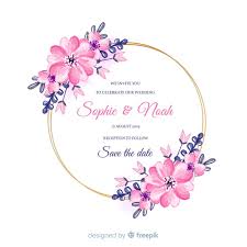 Download Floral Frame Wedding Invitation Template Free Vector Nohat Free For Designer