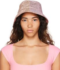KARA Blue Crystal Mesh Bucket Hat Kara