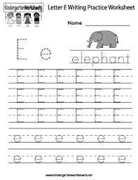 We created free worksheets to help your child learn the letters of the alphabet. Letter E Writing Practice Worksheet Writing Worksheets Kindergarten Writing Practice Worksheets Preschool Letters