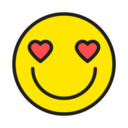 Heart Eyes Emoji Color Stroke PNG & SVG Design For T-Shirts