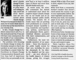 Image of news article about climate change