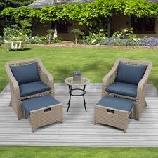 See more ideas about small table and chairs, patio, patio furniture sets. Uhomepro 5 Piece Wicker Patio Furniture Set Pe Wicker Rattan Small Patio Set Porch Furniture Cushioned Patio Chair Set Of 2 With Ottomans Coffee Table Outdoor Chat Set Conversation Set Q12623