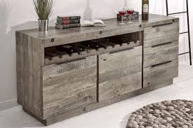 Komoda Szara Drewno 175 Solid Wood Sideboard Home Decor Furniture