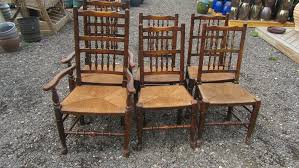 Natural wood spindle back windsor dining chair. Antiques Atlas Set Of Vintage Spindle Back Dining Chairs