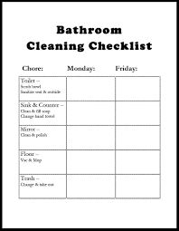 6 Toilet Cleaning Checklist Templates Word Excel Fomats