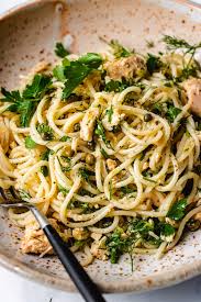 Lemony Canned Tuna Pasta Easy Gluten Free Paleo Recipe Tuna Spaghetti Recipe Tuna Pasta Spaghetti Recipes